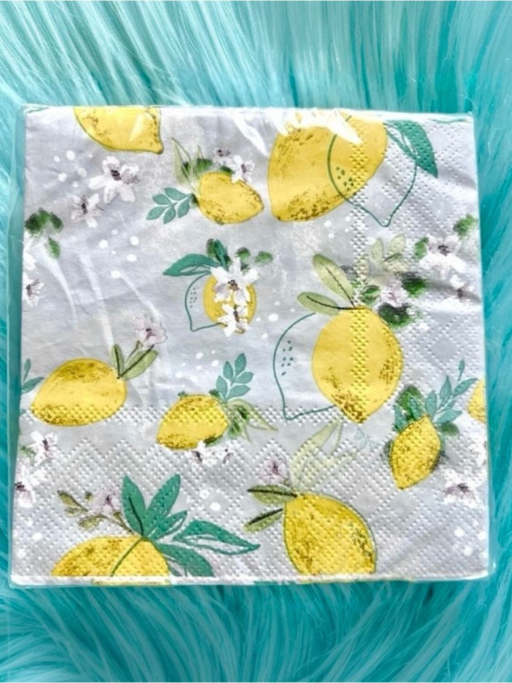 Mara-Mi Lemon Print Napkins 3-Ply 40 Count Party Decor
